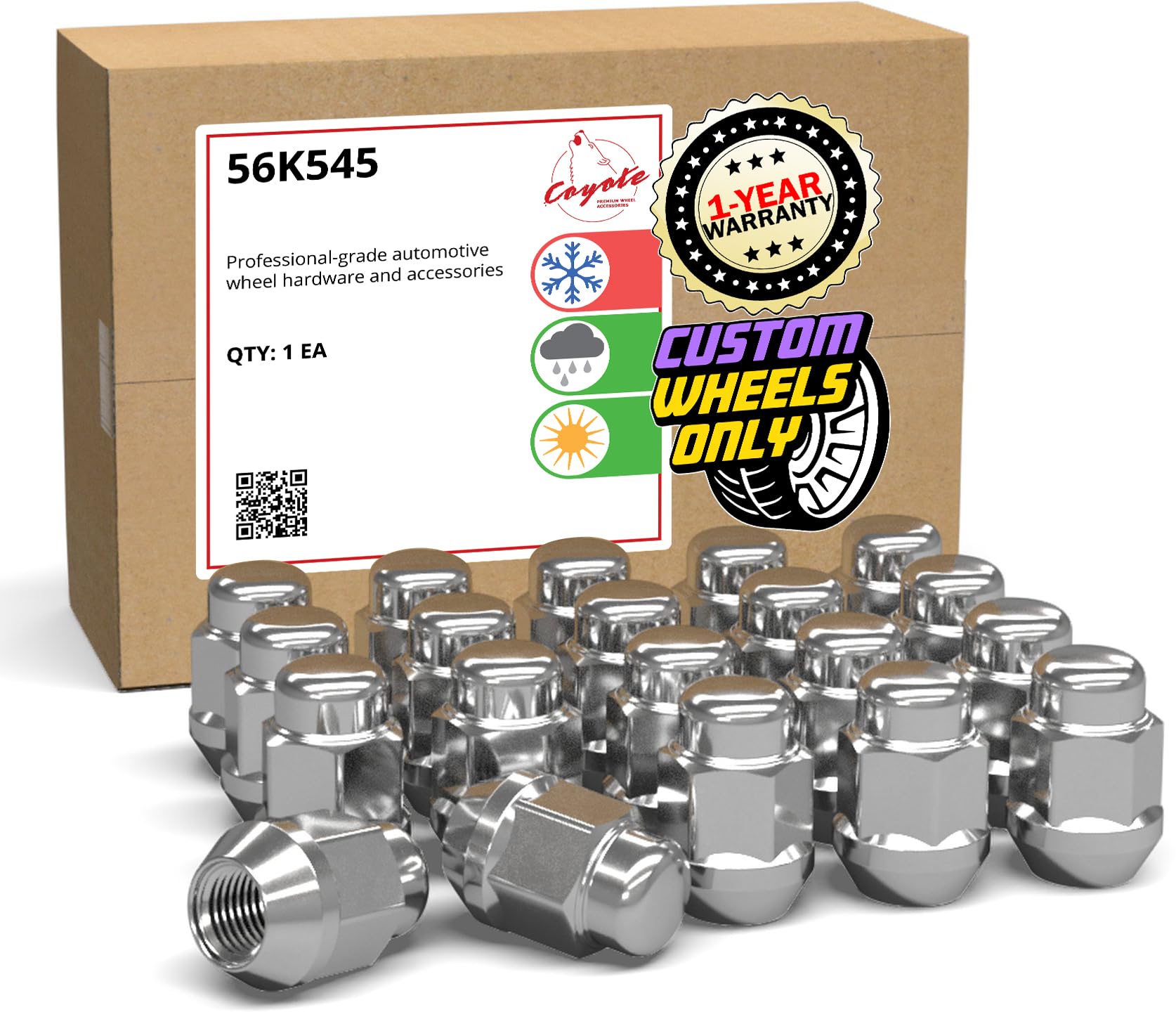 Wheel Accessories Parts 20 Pcs M12x1.5 12x1.5 Thread Bulge Acorn 1.38" 35mm Long Lug Nuts Chrome 13/16" 21mm Hex Fits Many Hyundai Kia Toyota Pass Cars with Aftermarket Wheels