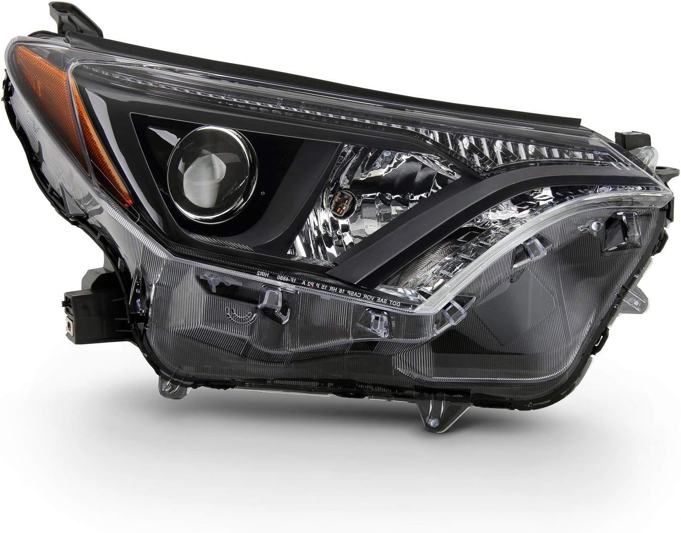 AKKON - Fits 2016 2017 2018 Toyota RAV4 [Halogen Type] Projector Headlight w/Black Bezel Tube Bar Headlamp Driver Left Side
