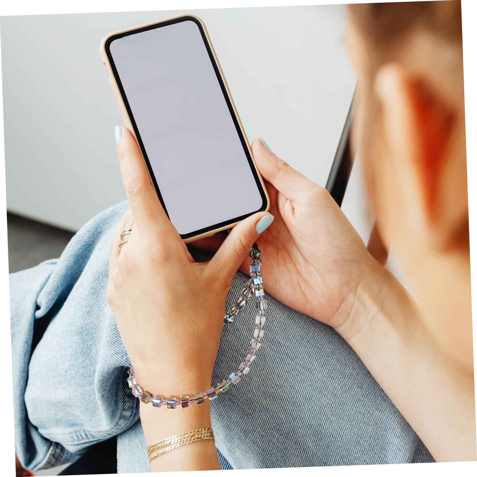 Lurrose Cuerda De Teléfono Móvil Con Cadena De Cristal Artificial Pack De Accesorios Y Decorativos Mujeres Y Niñas