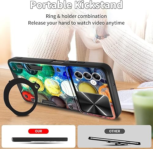 Vista 100 de Funda protectora híbrida para Samsung Galaxy A53 5G de 6.5 pulgadas y anillo giratorio de 360 grados, función atril, híbrida, de doble capa