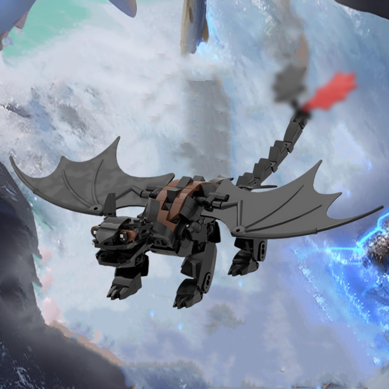Night Black Dragon Building Blocks Set, 238 PCS Night Toothless Dragon Building Kits, MOC Animal Bricks Toy - Image 3