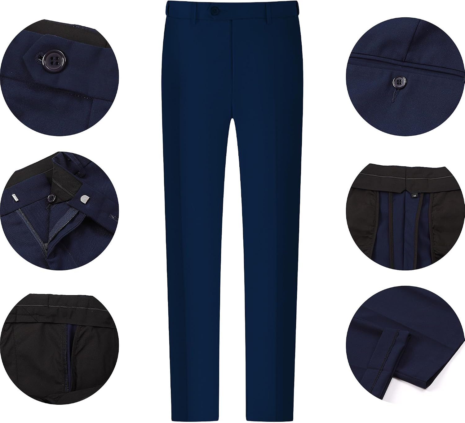 A&J DESIGN Mens 3 Piece Suit with Tie Slim Fit One Button Blazer & Vest & Pants Set