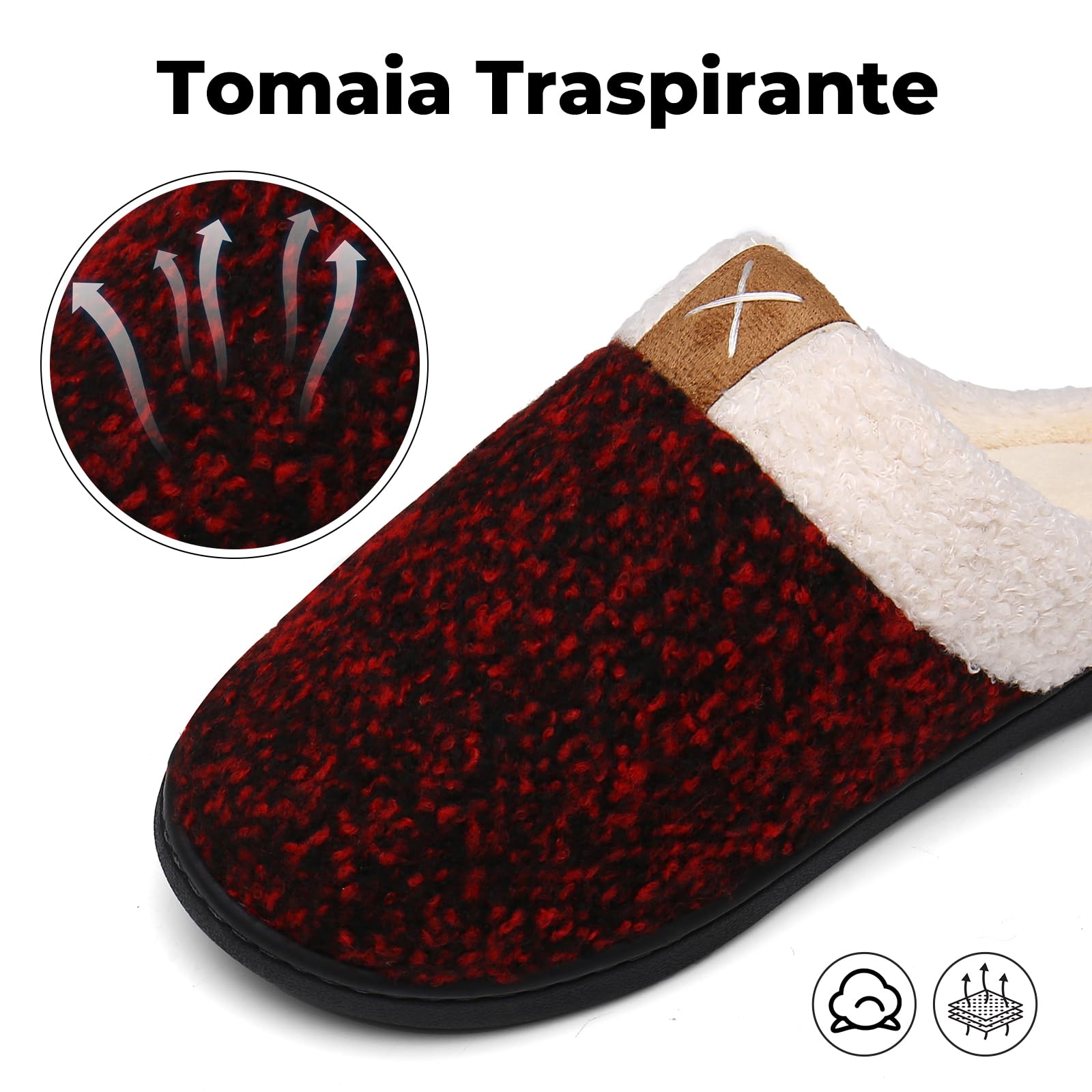Mishansha Pantofole Donna Uomo Memory Foam in Caldo Cotone Scarpe da Casa