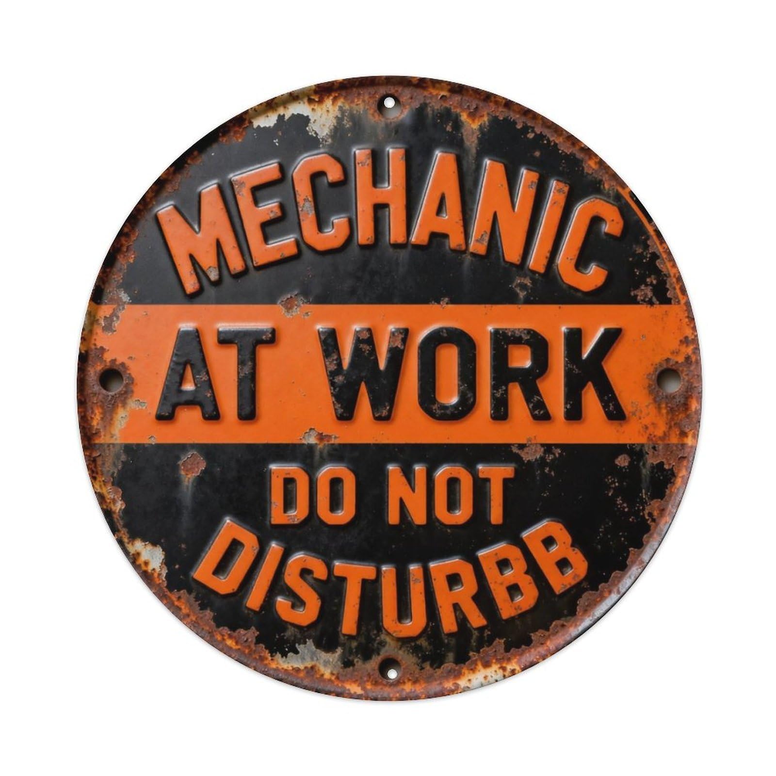 MECHANIC AT WORK DO NOT DISTURB Metal Tin Sign Plaque