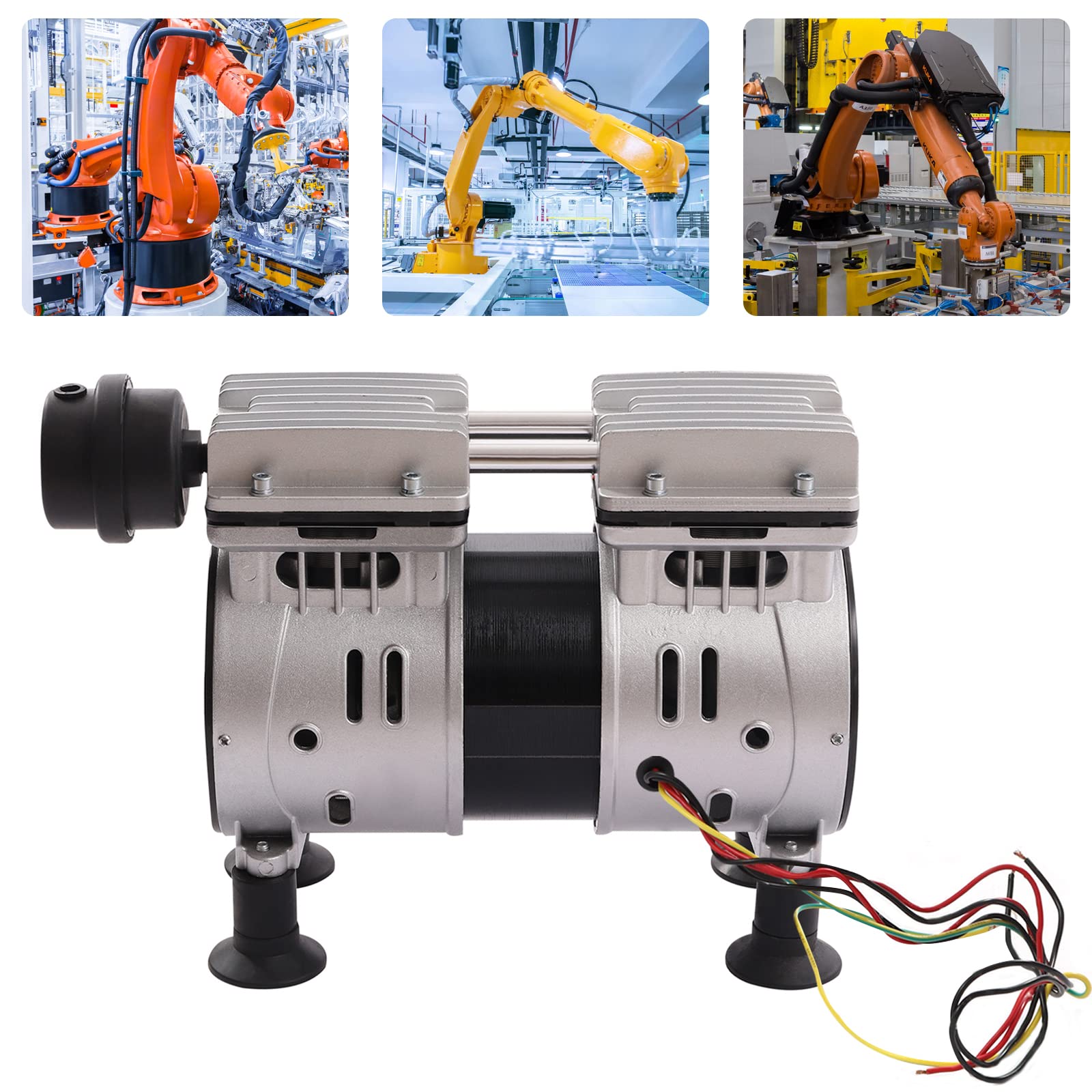 Bomba de vacío de 220 V 3,6 CFM sin aceite, bomba de vacío industrial de laboratorio, bomba de aire acondicionado, bomba de vacío sin aceite, bomba de 550 W para compresores médicos, herramientas