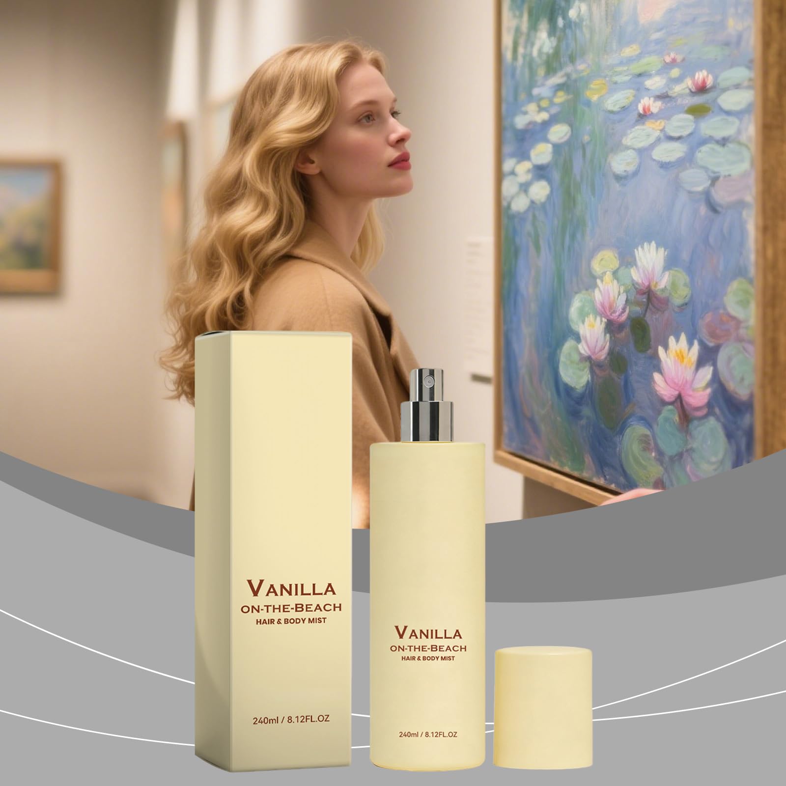 Vanilla Beach mgiełka do włosów i ciała, lekka i odświeżająca mgiełka do włosów i skóry, naturalny zapach wanilii i oceanu, długotrwały tropikalny zapach, pachnąca mgiełka (6 szt.)