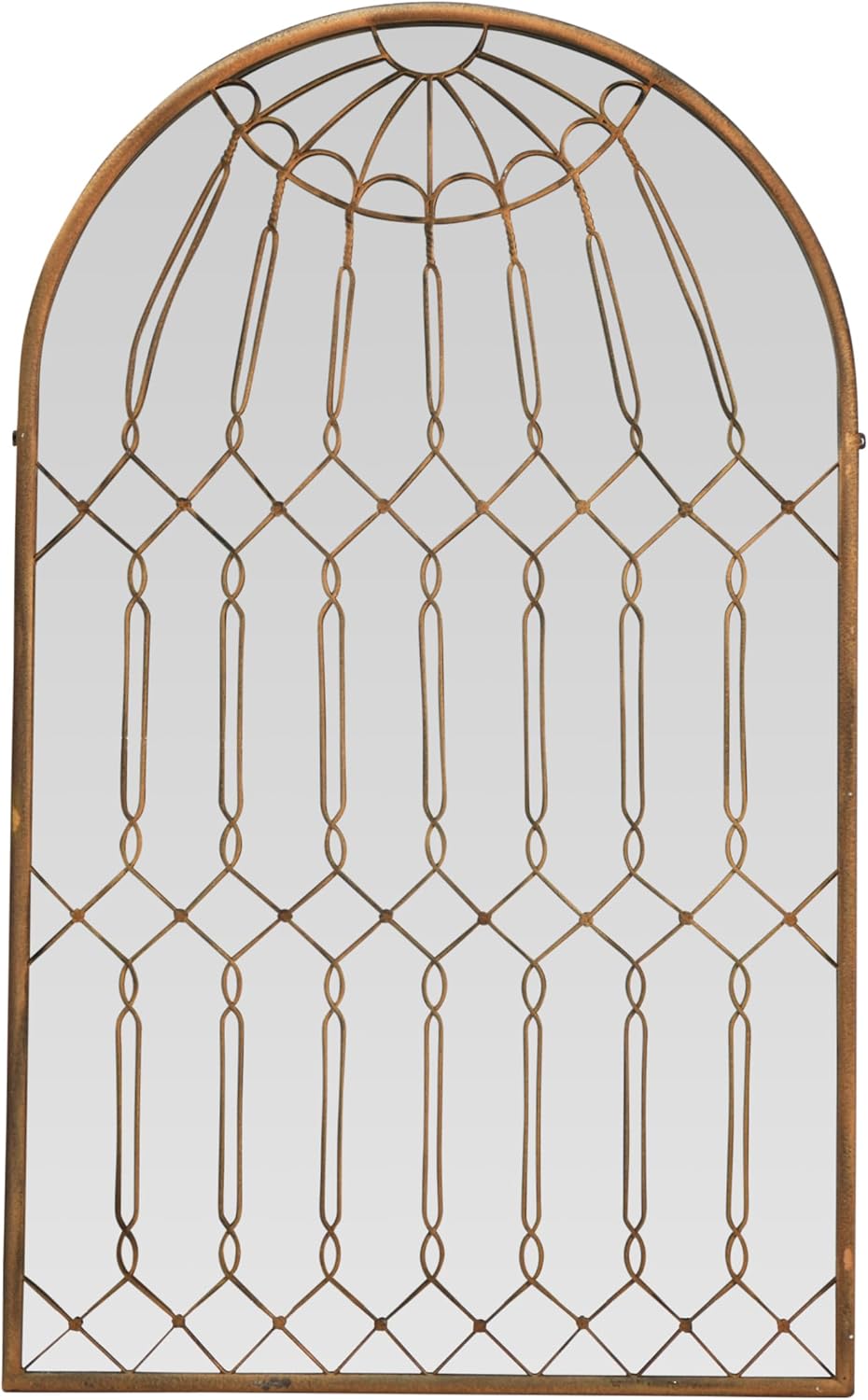 Creative Co-Op Arched Mirror with Iron Cage Design