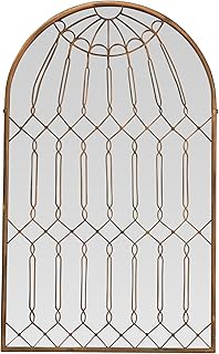 Creative Co-Op Arched Mirror with Iron Cage Design