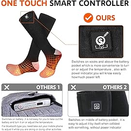 SNOW DEER Upgraded Rechargeable Electric Heated Socks,7.4V 2200mAh Battery Powered Cold Weather Heat Socks for Men Women,Outdoor Riding Camping Hiking Motorcycle Skiing Warm Winter SocksXL