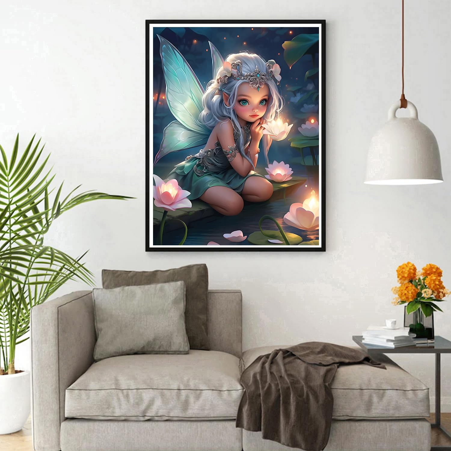 GDYEEH 5D Diamond Painting Kit, Fairy Girl Round Drill, 12x16 Inch Full Drill - View #7