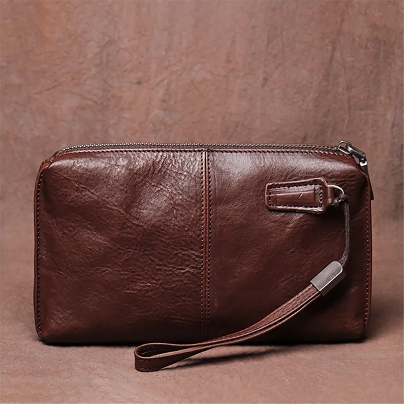 Pochette da uomo in pelle Porta carte di credito vintage di grande capacità Porta carte di credito Telefono semplice