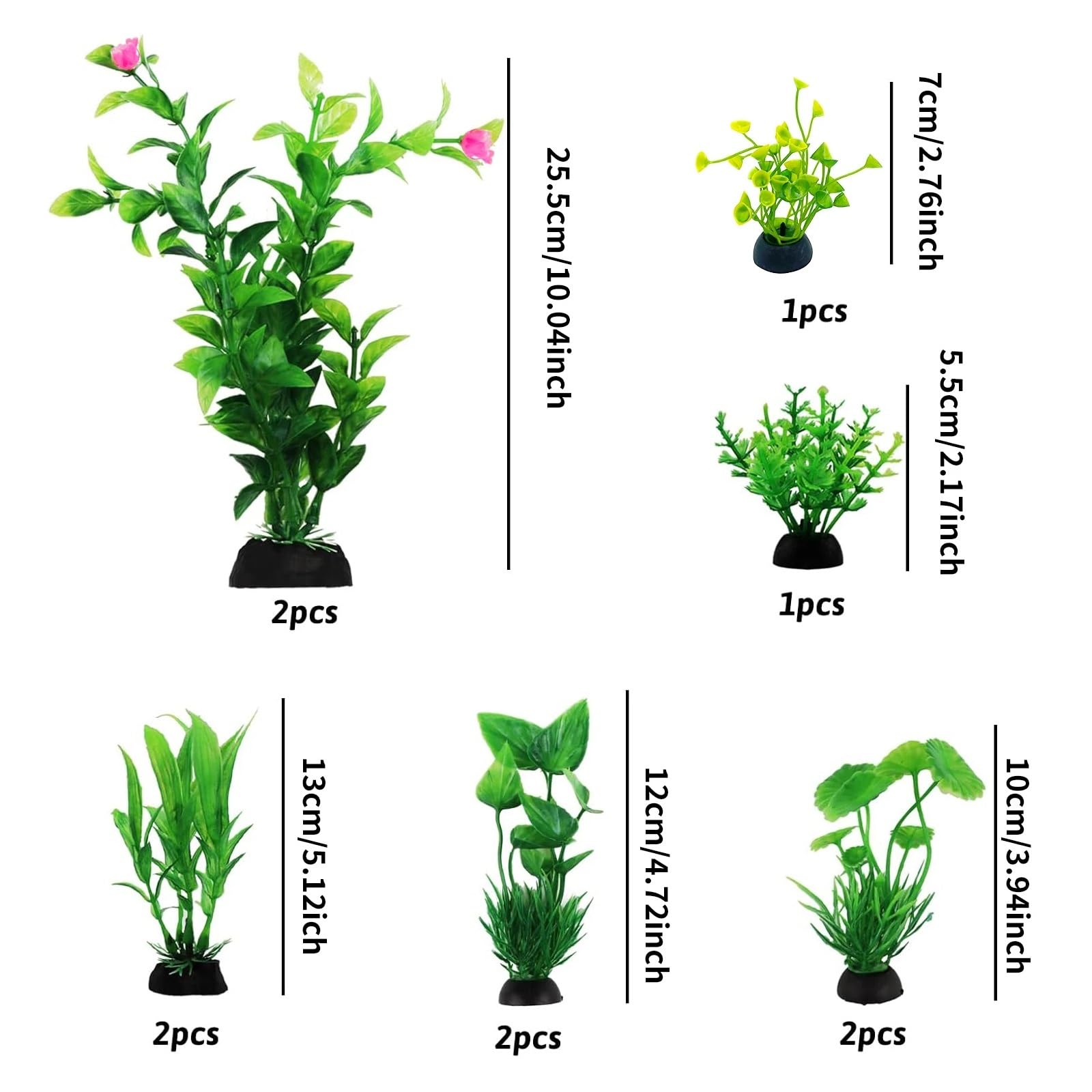 Plantas Artificiales para acuarios, Decoraciones de Plantas Artificiales for pecera Acuario, 10 Uds