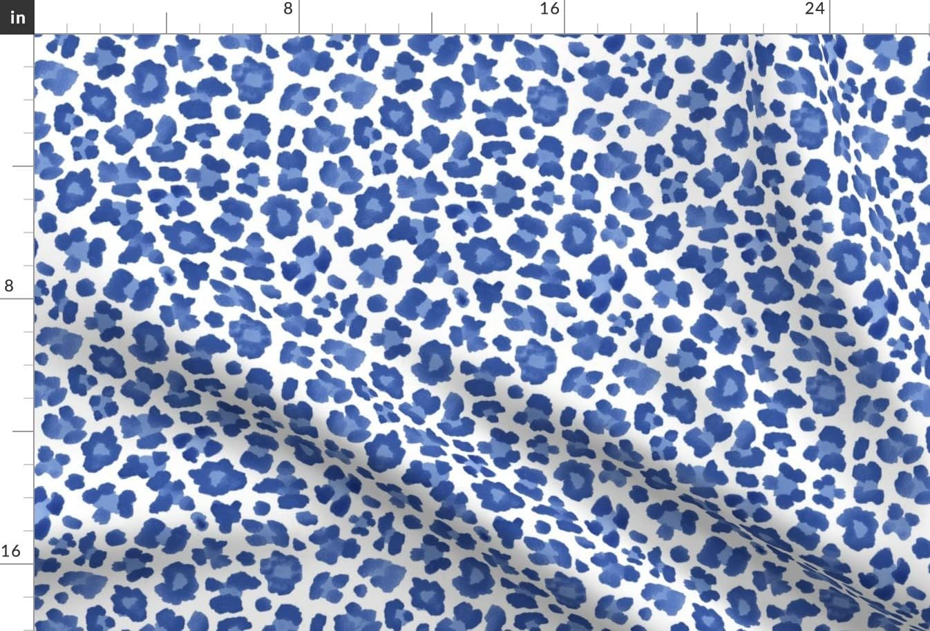Spoonflower Fabric - Blue White Leopard Print Leopards Tiger Animal Spots Whimsical Jungle Printed on Minky Fabric by The Yard - Sewing Baby Blankets Quilt Backing Plush