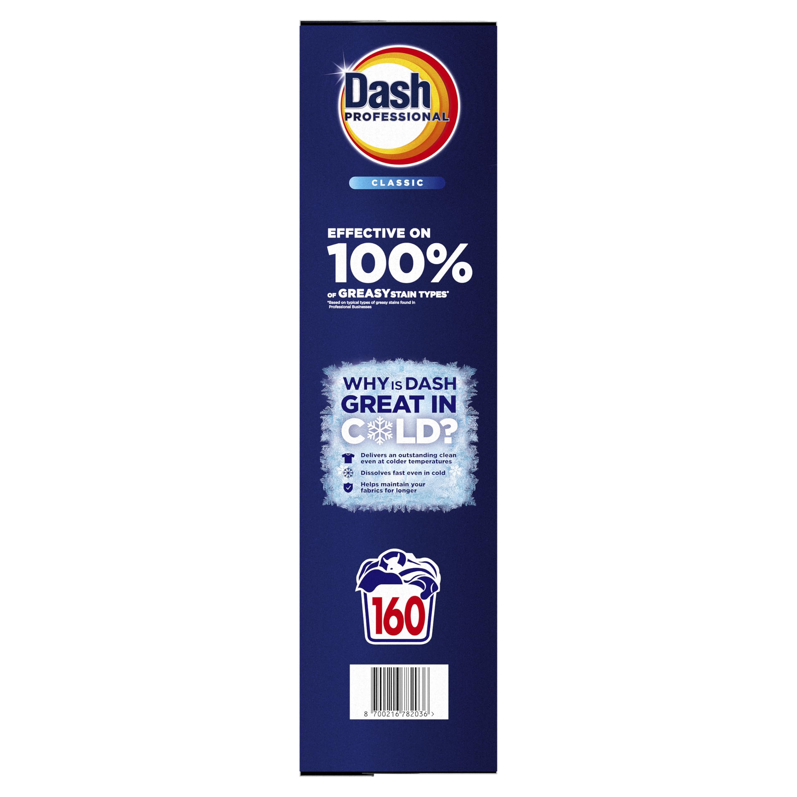 Dash Professional Classico, Detersivo Lavatrice Polvere Professionale, 160 lavaggi, 8kg, Efficace su tutti i tipi di macchie grasse, Bianco Straordinario, Per Bucato Professionale