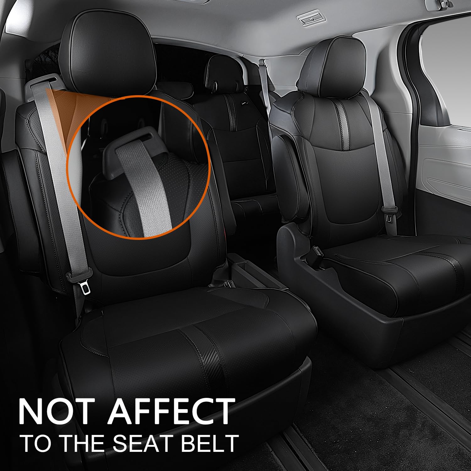 PTYYDS Funda de asiento de coche compatible con Toyota Sienna 2021-2023, protector de asiento de coche de repuesto para Sienna XLE 7 asientos Woodland Edition, XSE, accesorios Platinum (fibra de