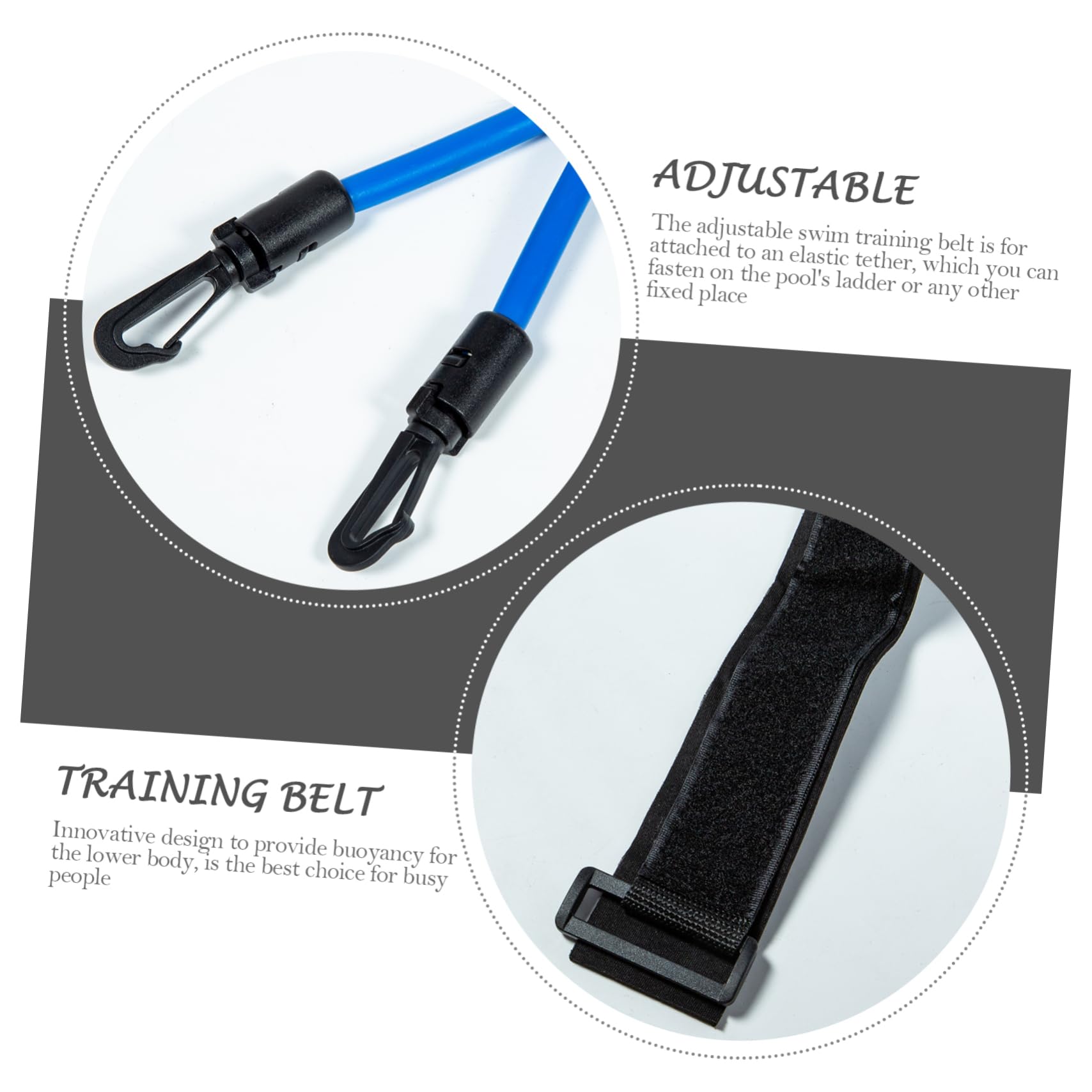 WOONEKY 2 Set di Kit per Lallenamento al Nuoto Cintura Elastica Set di Resistenza al Nuoto Attrezzi per Esercizi di Nuoto Allenamento in Piscina per Il Fitness