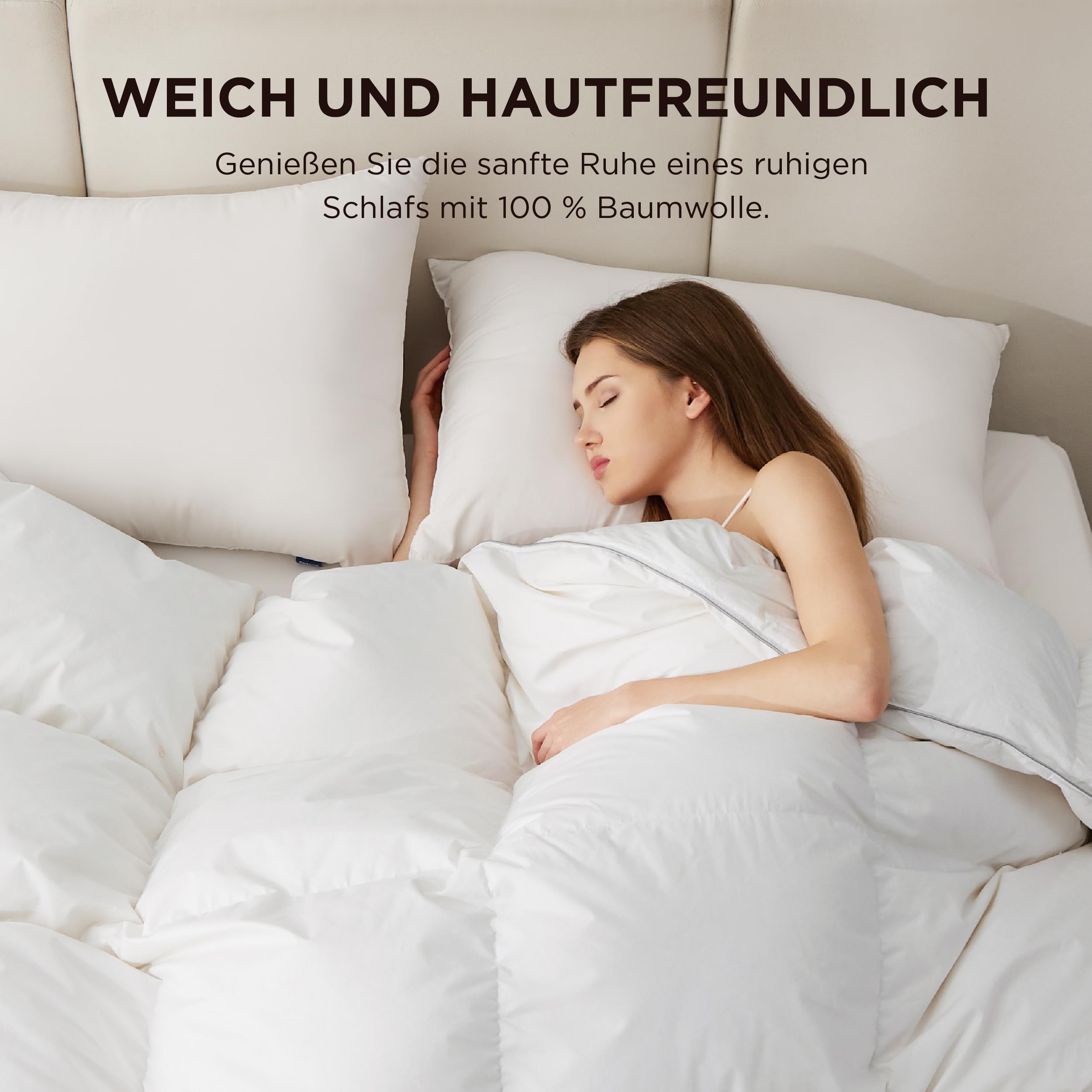 BEDSURE Daunendecke 135x200 Daunen Bettdecke - Warm Winterdecke 90% Daunen und 10% Federn 880 gr. Füllung, Federbettdecke with Öko-Tex, RDS in Deutschland, Waschbar Steppdecke Weiß | Winterdecke aus 90% Daunen,Dick Füllung, Extra Warm Federbettdecke with