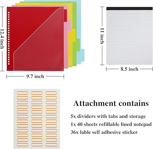 Miniatura 4 de Hiwhy Portapapeles con almacenamiento y bloc de notas recargable para tamaño carta de 8.5 x 11 pulgadas, bonito tablero de clip con 5 carpetas