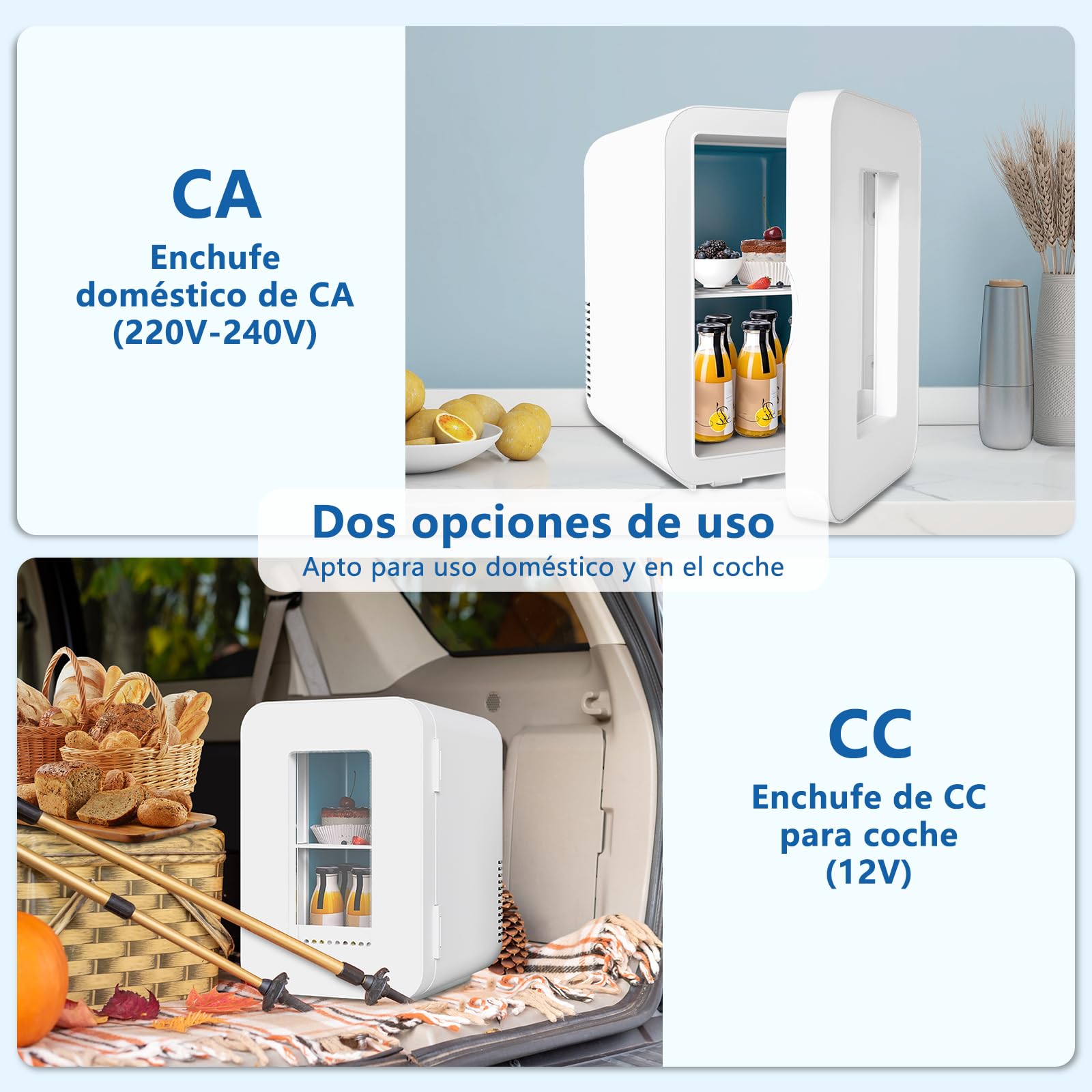 YU YUSING Nevera Pequeña 10L, Mini Nevera para Habitacion con Estante