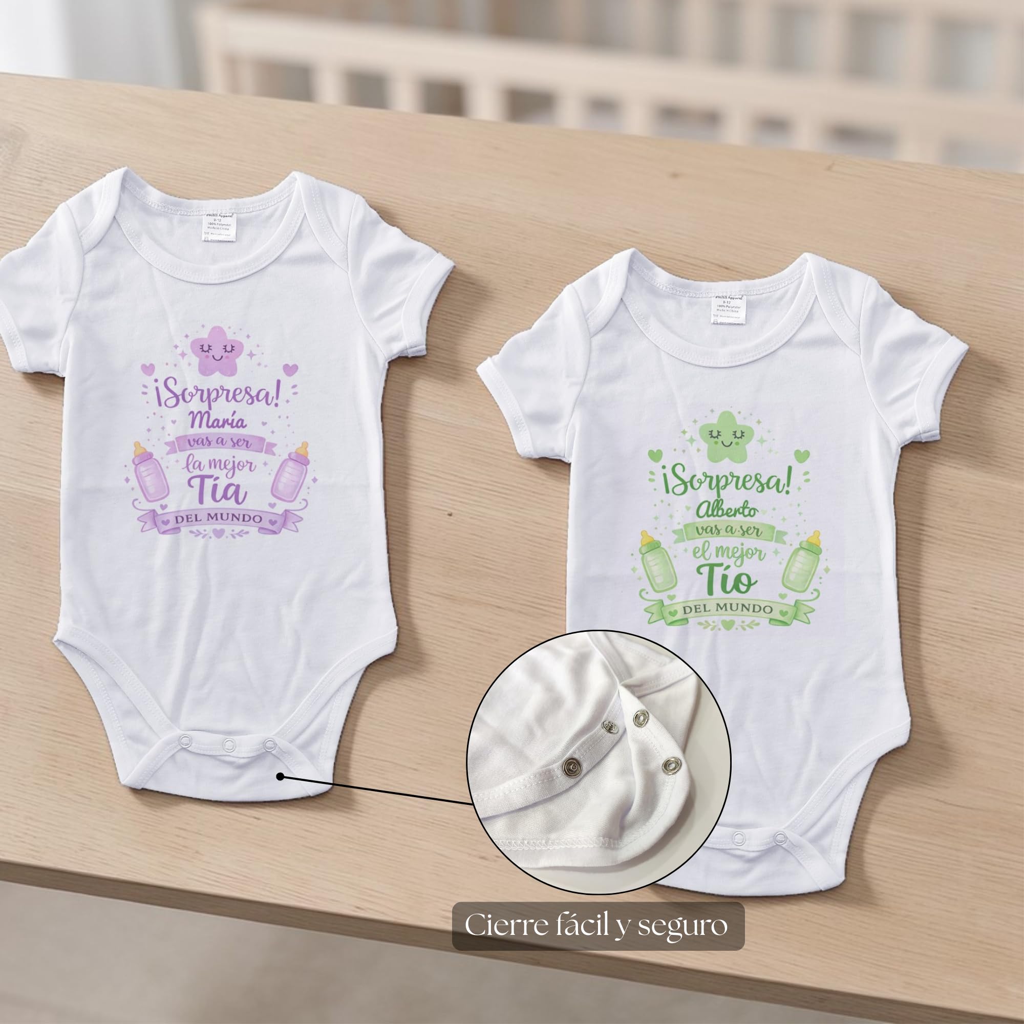 LolaPix Body Vas a ser... Bebé. Body Personalizado para Bebes. Regalo Sorpresa Anuncio Embarazo para Abuela. Manga Corta y Larga - Tallas de 0 a 18 meses — view 3