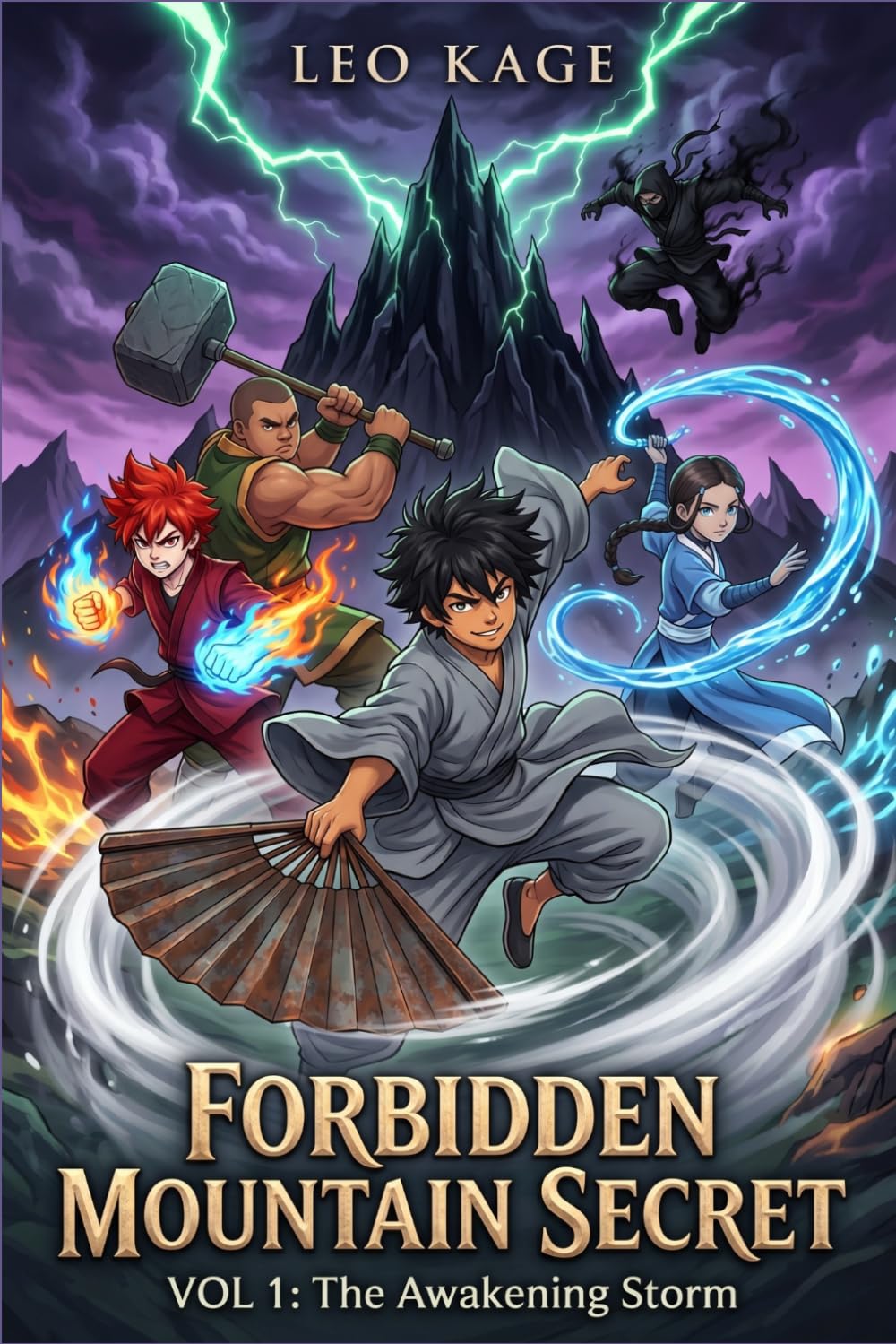 Forbidden Mountain Secret: VOL 1: The Awakening Storm. An Epic Elemental Magic and Ninja Fantasy Adventure for Kids 9-13