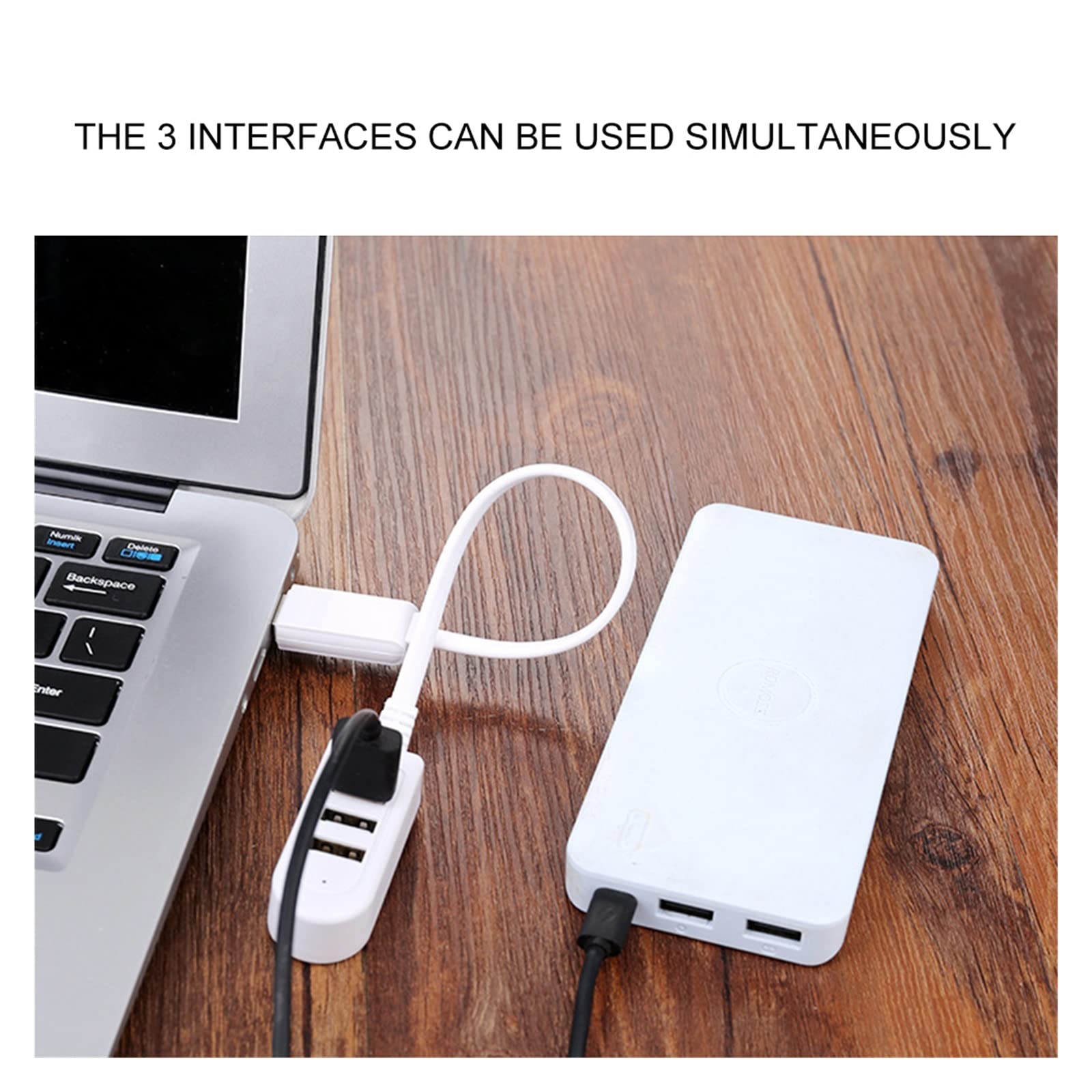 Stacja ładowania Multi, Nowy 3-portowy rozdzielacz usb jeden na trzy przedłużacz konwertera ładowarki 3A rozszerzenie linii multi-port Hub kable do transmisji danych mini-usb dla wielu urządzeń(30cm)