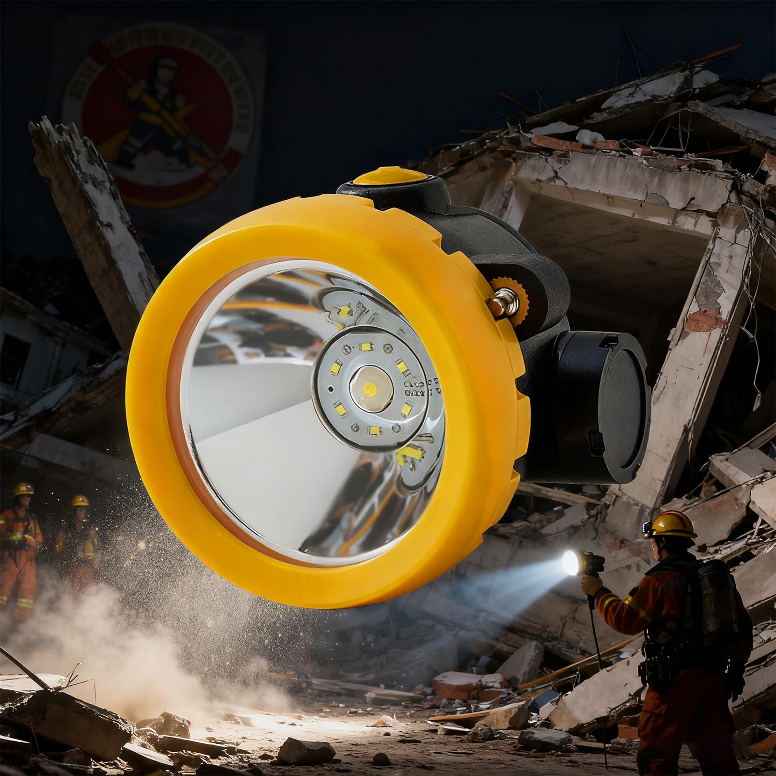 Lampe Frontale De SéCurité pour Mineurs, AntidéFlagrante, éTanche, Rechargeable, pour Casque De Chantier (Jaune)