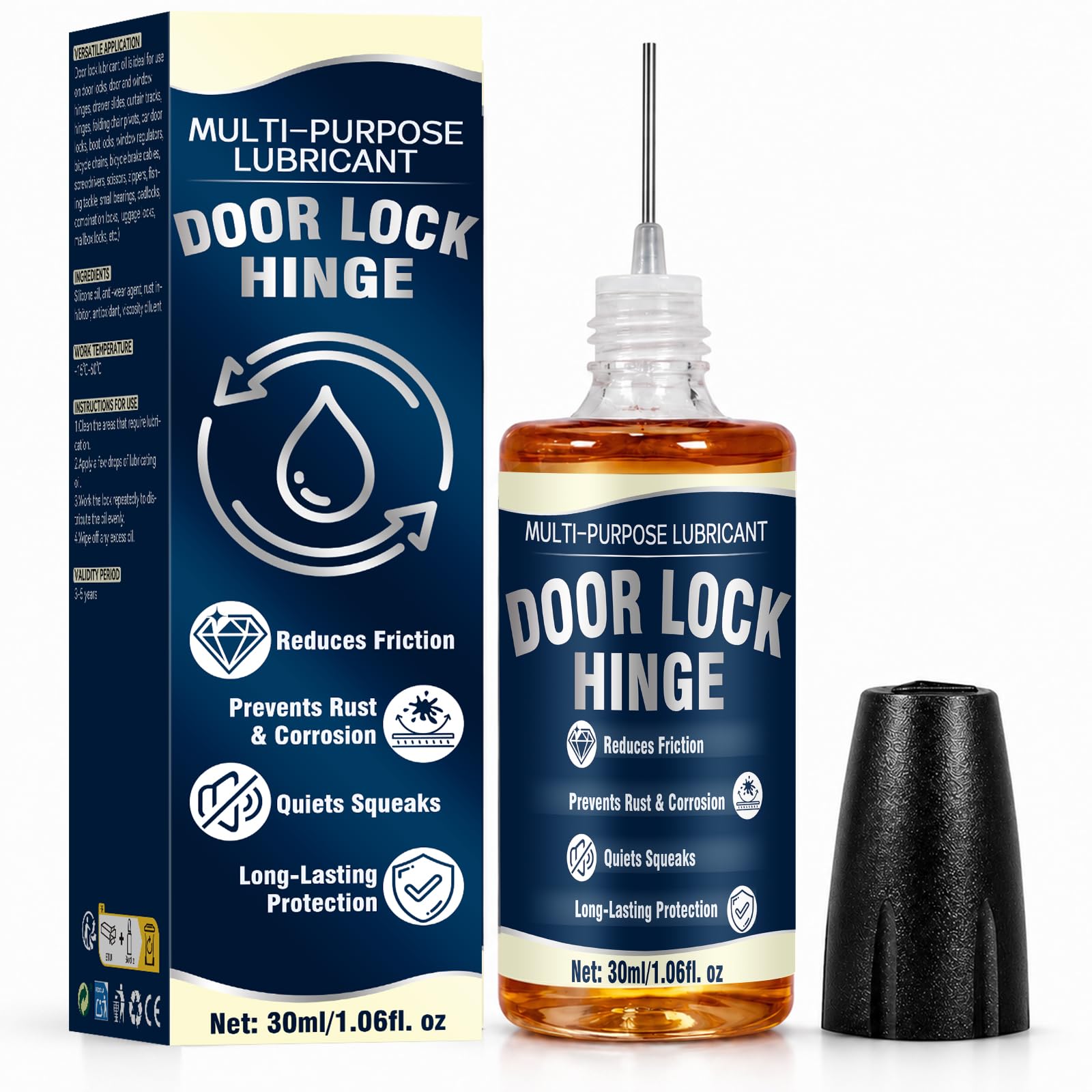AstraVox Door Hinge Lubricant, Lock Lubricant Anti-Squeak, Multi Purpose Oil for Door Locks, Hinges, Bicycle Chains, Clipper, Drawer Slides, Waterproof, Anti Rust & Corrosion, Long-Lasting