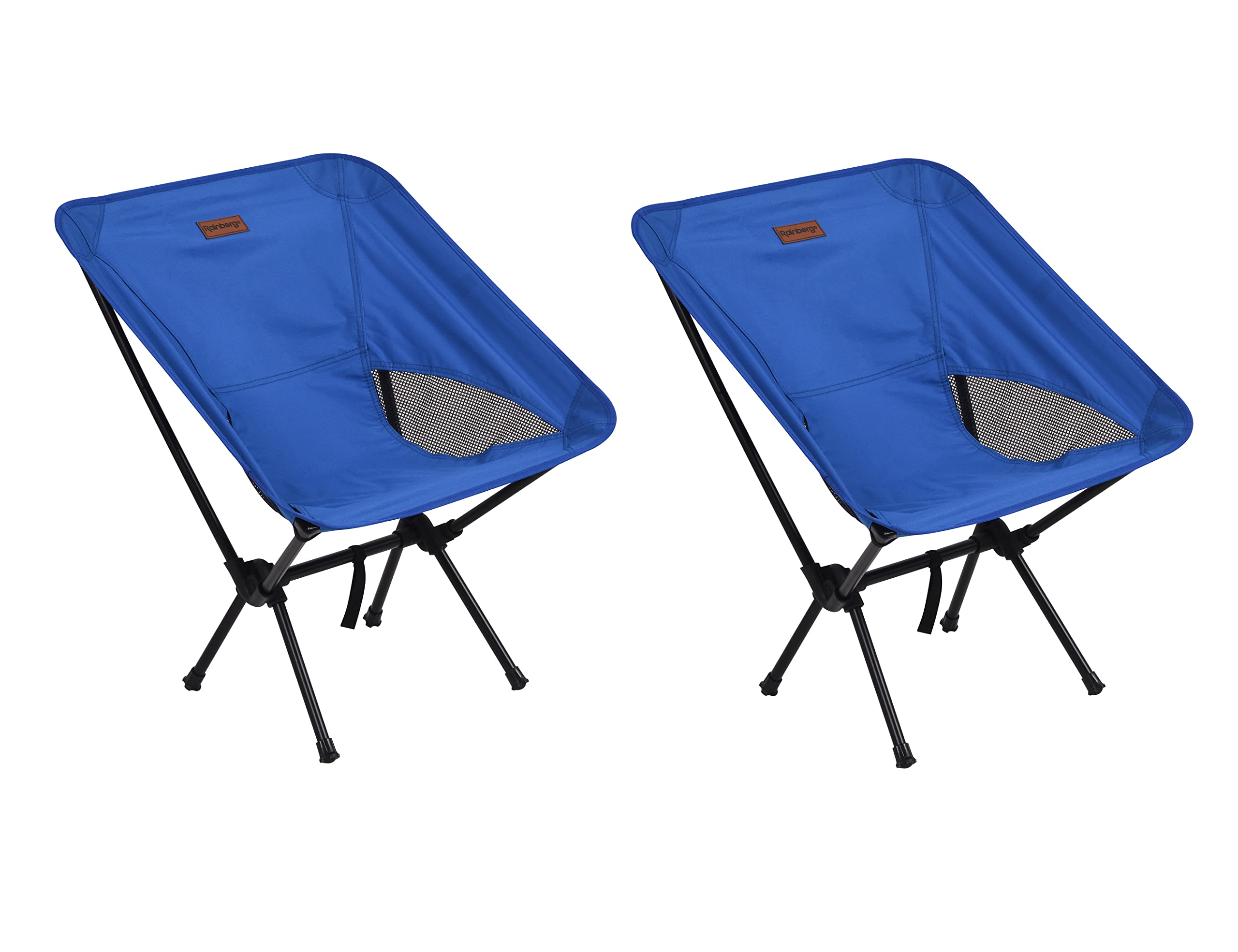 Rainberg Ultra Lightweight Camping Chair, Folding Chair, Camping Chairs for Adults, Foldable Garden Outdoor Picnic BBQ Chairs. (Pack of 2, Blue)