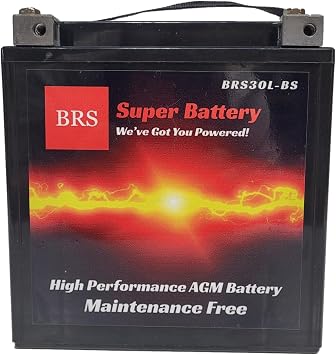 High Performance BRS30L-BS AGM Battery For ATVs, Motorcycles, Snowmobiles, etc Factory Sealed Spill Proof Design, Maintenance Free, Tough & Reliable