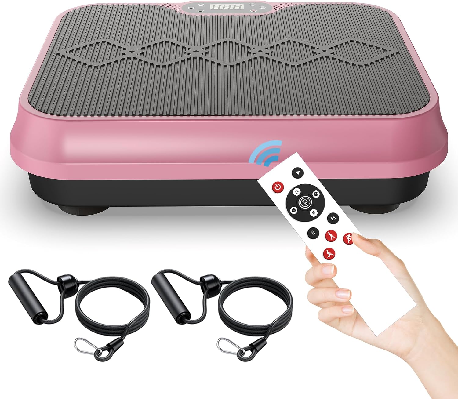 Plataforma vibratoria para ejercicio con control remoto y bandas de resistencia miniatura 1