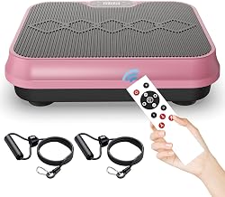 Vibration Plate Machine with Resistance Bands and Remote Control 125 Speed Levels 450LB Capacity Whole Body Oscillating Platform for Home Use