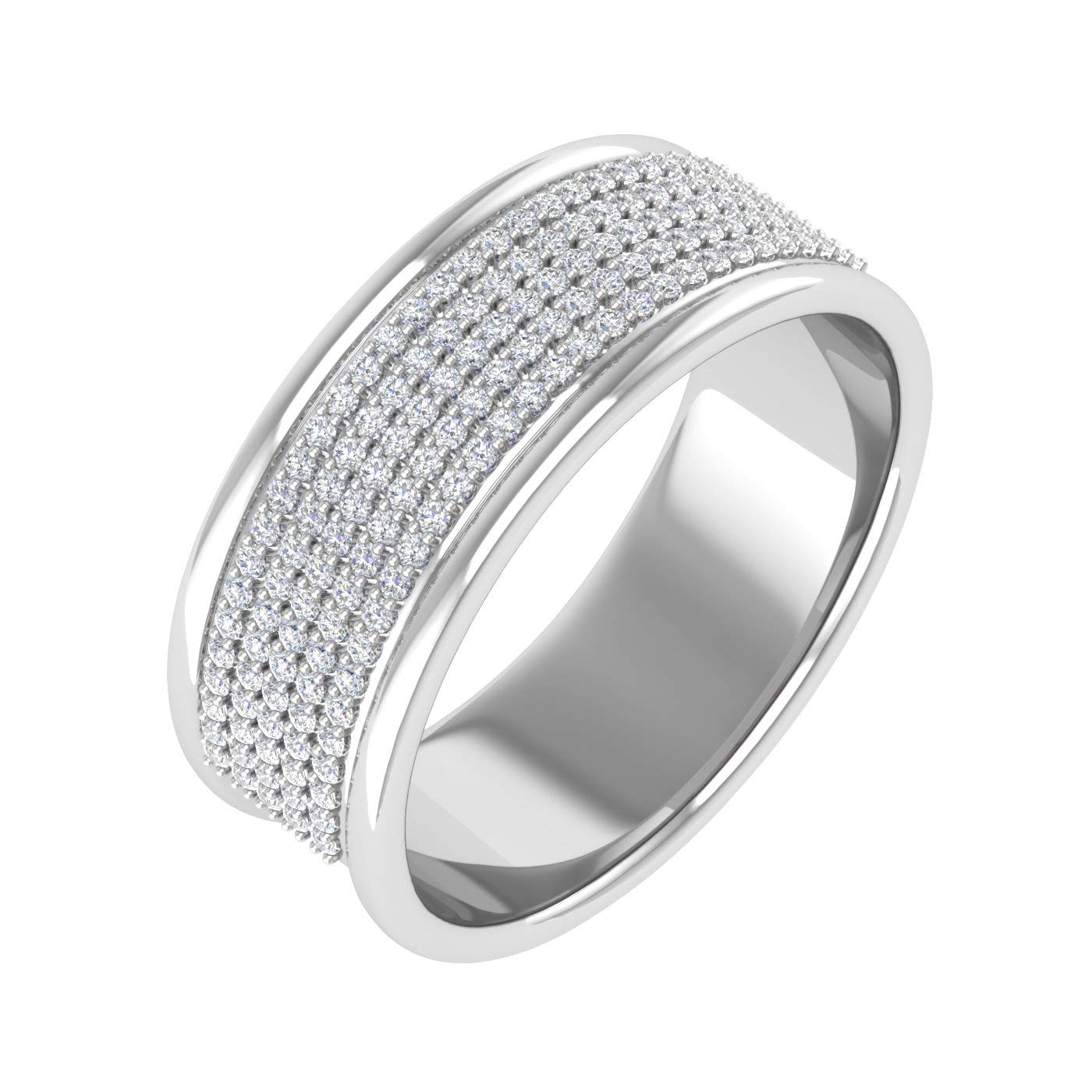 0.30 Carat Round Diamond Wedding Band Ring in 10K Gold (I1-I2 Clarity)