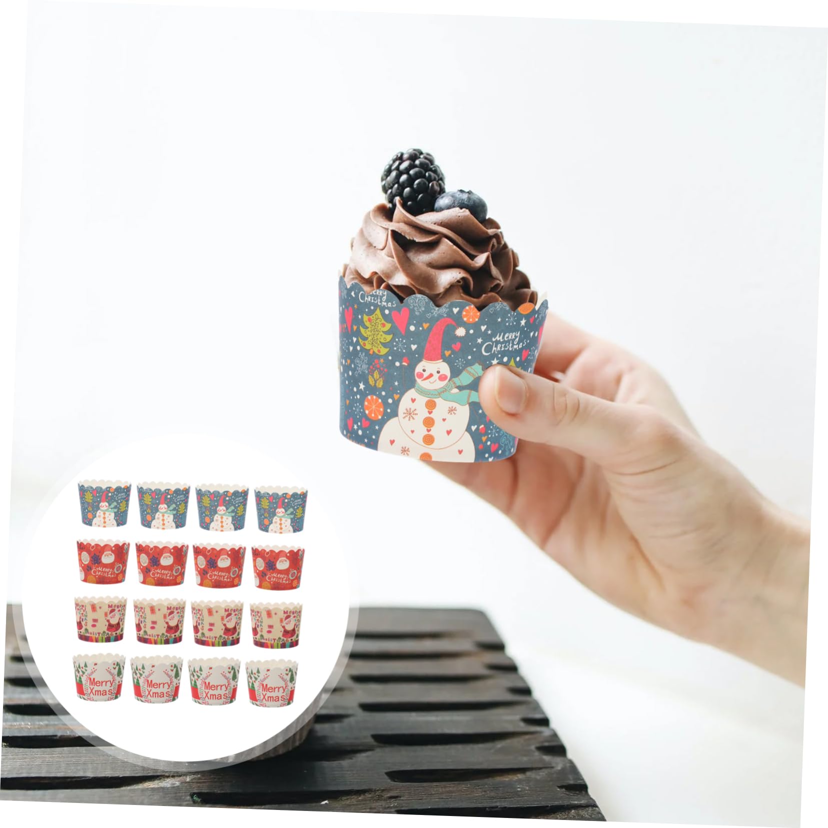 Custodie per cupcake di Natale, tazze da forno, 400 pezzi pirottini di carta for torte natalizie pirottini di carta for muffin forniture for feste di Natale pirottini for muffin for cupcake pirottini