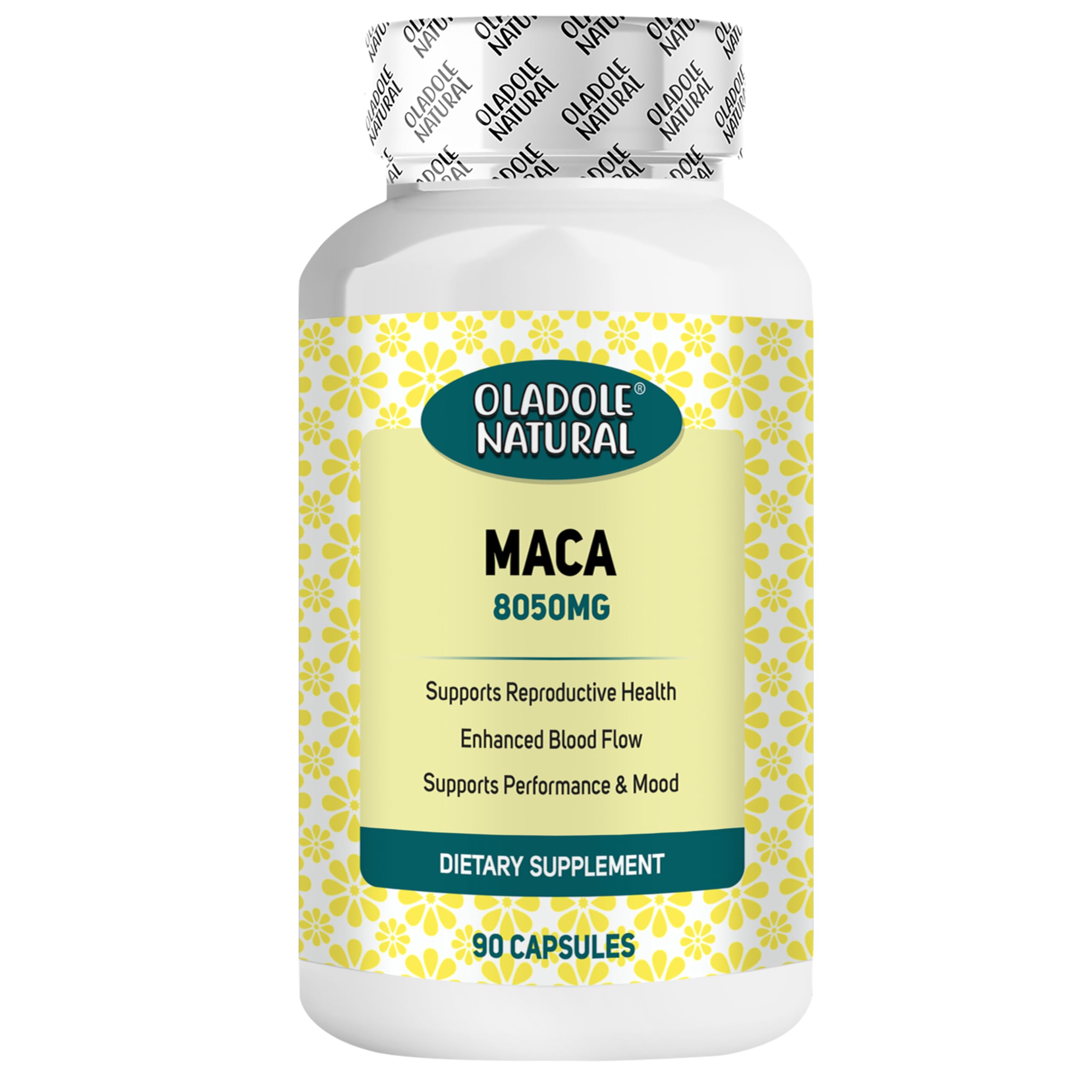 Oladole Natural Maca Root- 8050mg (90 Capsules) | Supports Energy Booster, Stamina, Hormone Balance | Gelatinized, Rich in Nutrients & Antioxidants For Enhanced Vitality | Non-GMO