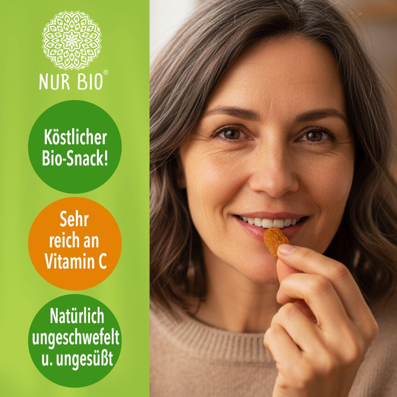 NUR BIO Physalis Beeren getrocknet 400 g, sonnengereifte Bio Andenbeeren, Inka Beere, ungeschwefelte, ungezuckert Superfood aus Peru