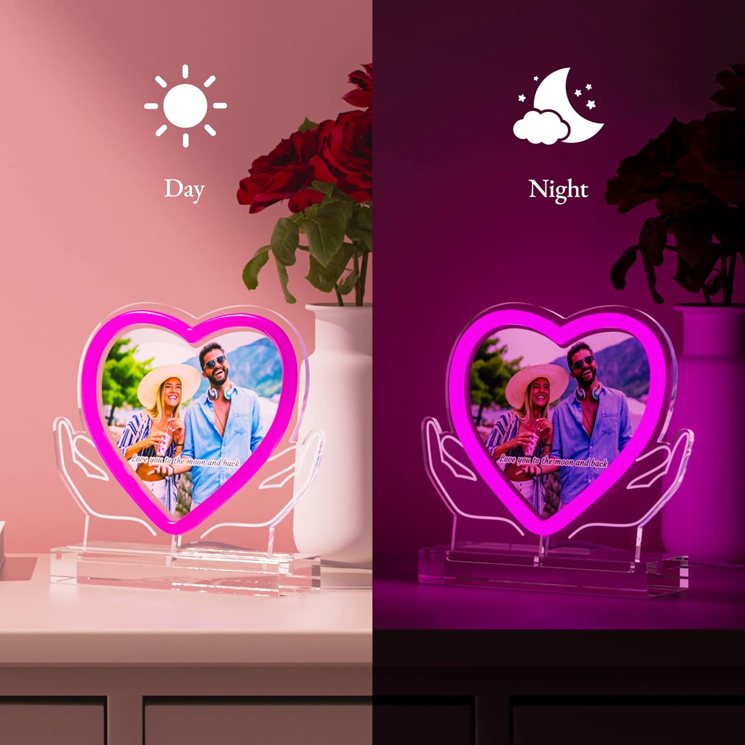 Lámpara De Acrílico Con Foto Personalizada - Regalo Original Para Aniversarios, Madres O San Valentín