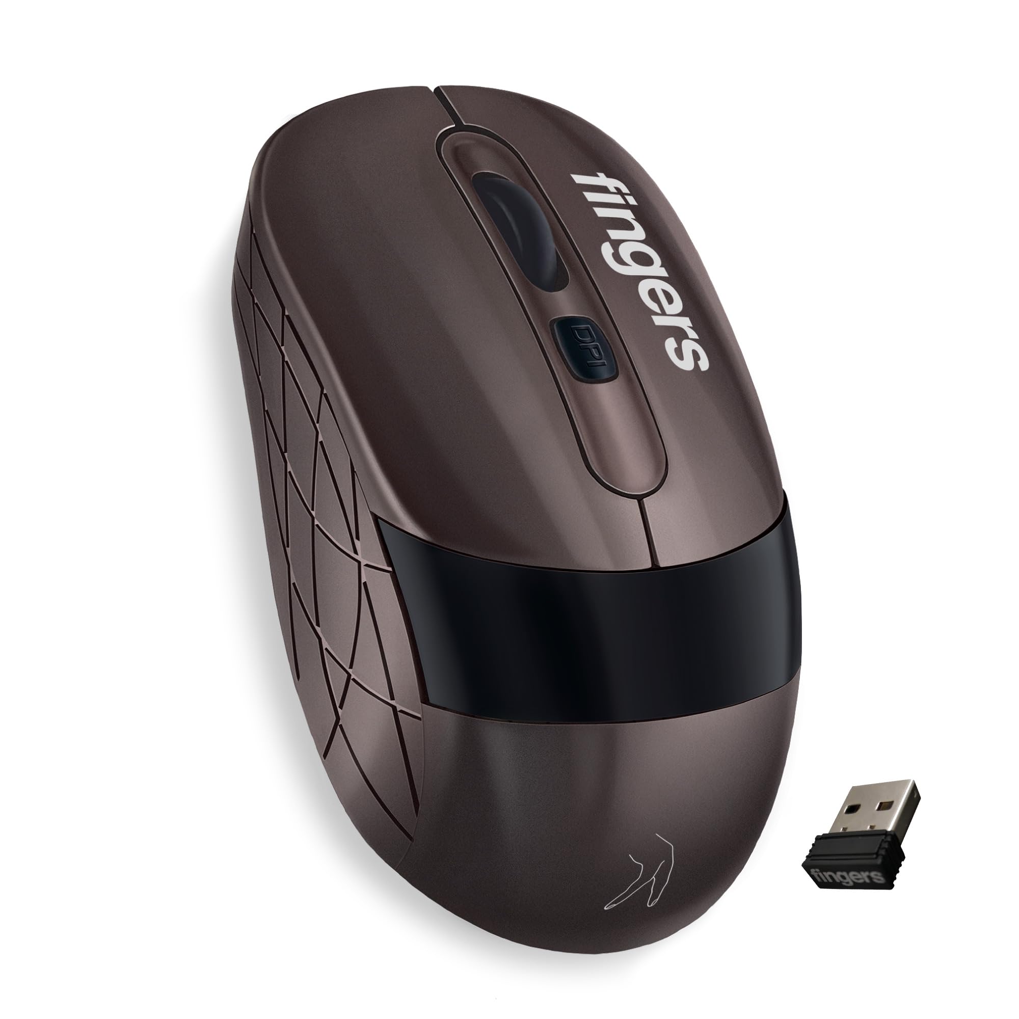 FINGERS AeroGrip Wireless Mouse with 2.4 GHz USB Receiver (Compatible with Windows, Mac & Linux | Ambidextrous)-image-6