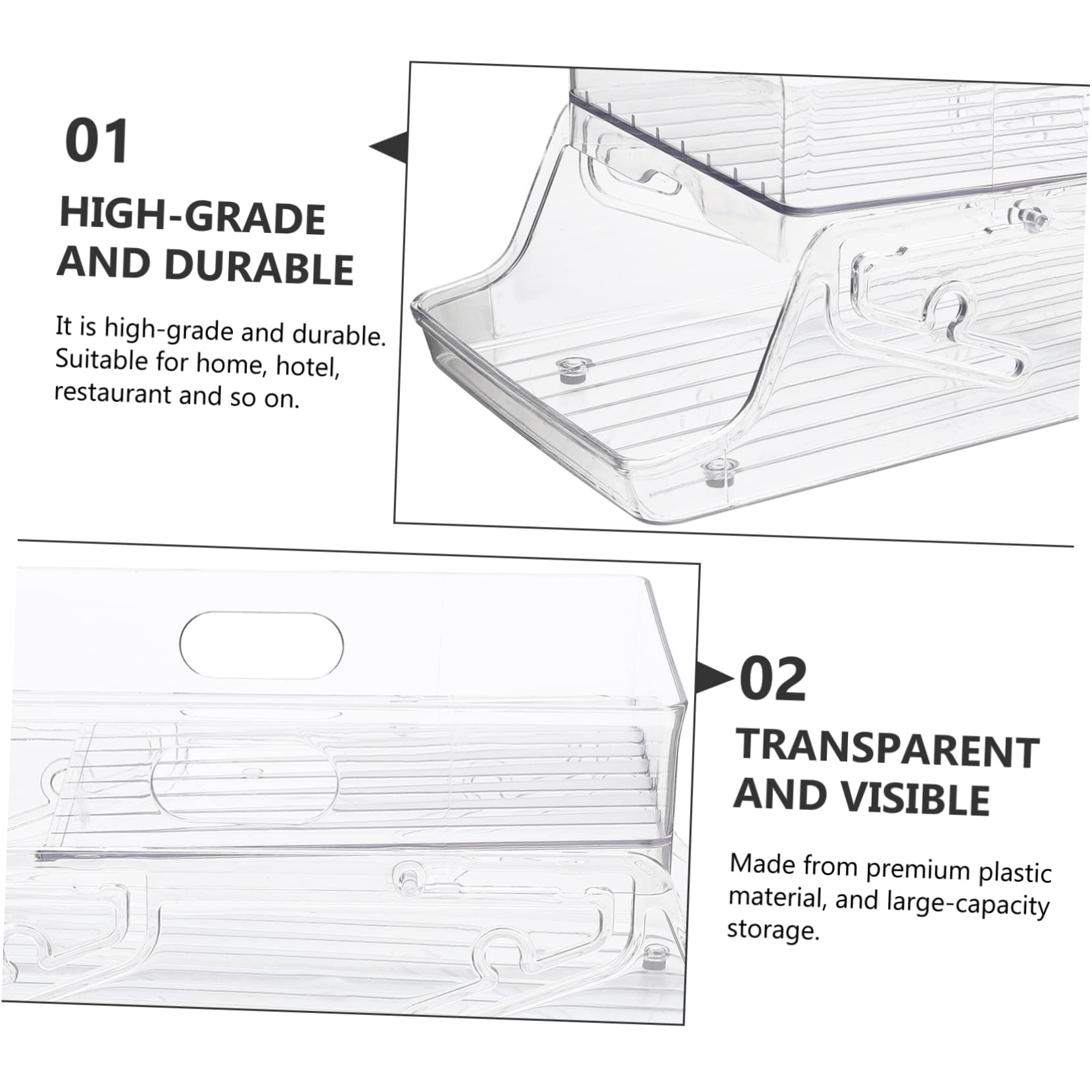 MAGICLULU Getränkeorganizer aus Transparentem Material für Dosen und Getränke Rollbar und Vielseitig Einsetzbar im Kühlschrank Küche und Büro