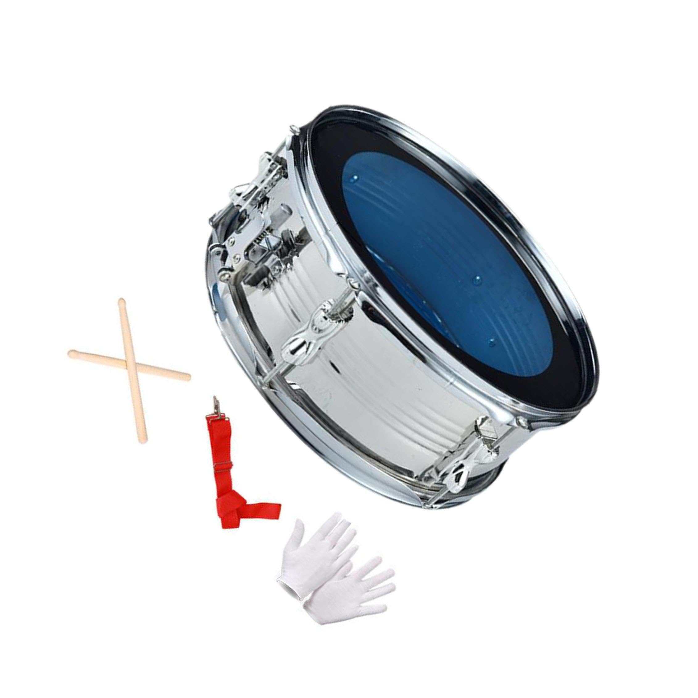 Caja de 13 pulgadas, instrumento de percusión con sonido excepcional, correas de arena avanzadas, ideal para fiestas de cumpleaños infantiles, plata, 35 x 14 cm