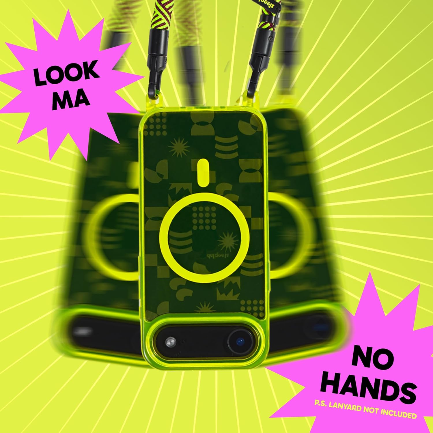 SteepLab Freehand Case + Canvas Cover Bundle for iPhone 17 Air - Lanyard-Ready Clear Case with Interchangeable Magnetic Back Plate (Playground & Growth)