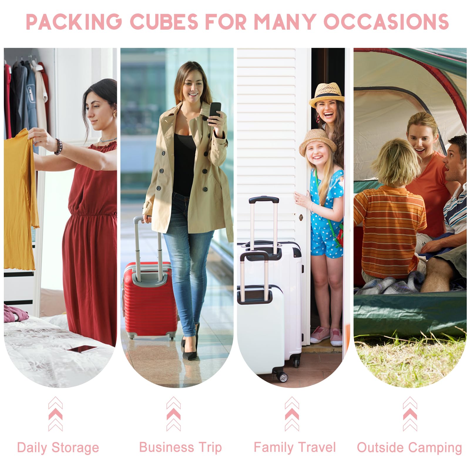 10 Set Packing Cubes for Travel, Travel Packing Cubes with Hanging Toiletry Bag and Shoe Bag, Luggage Organizer Bags for Suitcase Travel Essentials Women Men