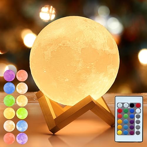Mydethun Lámpara de luna de 16 colores con 148 modos de combinación, luz de luna regalo para el día de la madre para mujeres, lámpara de luz