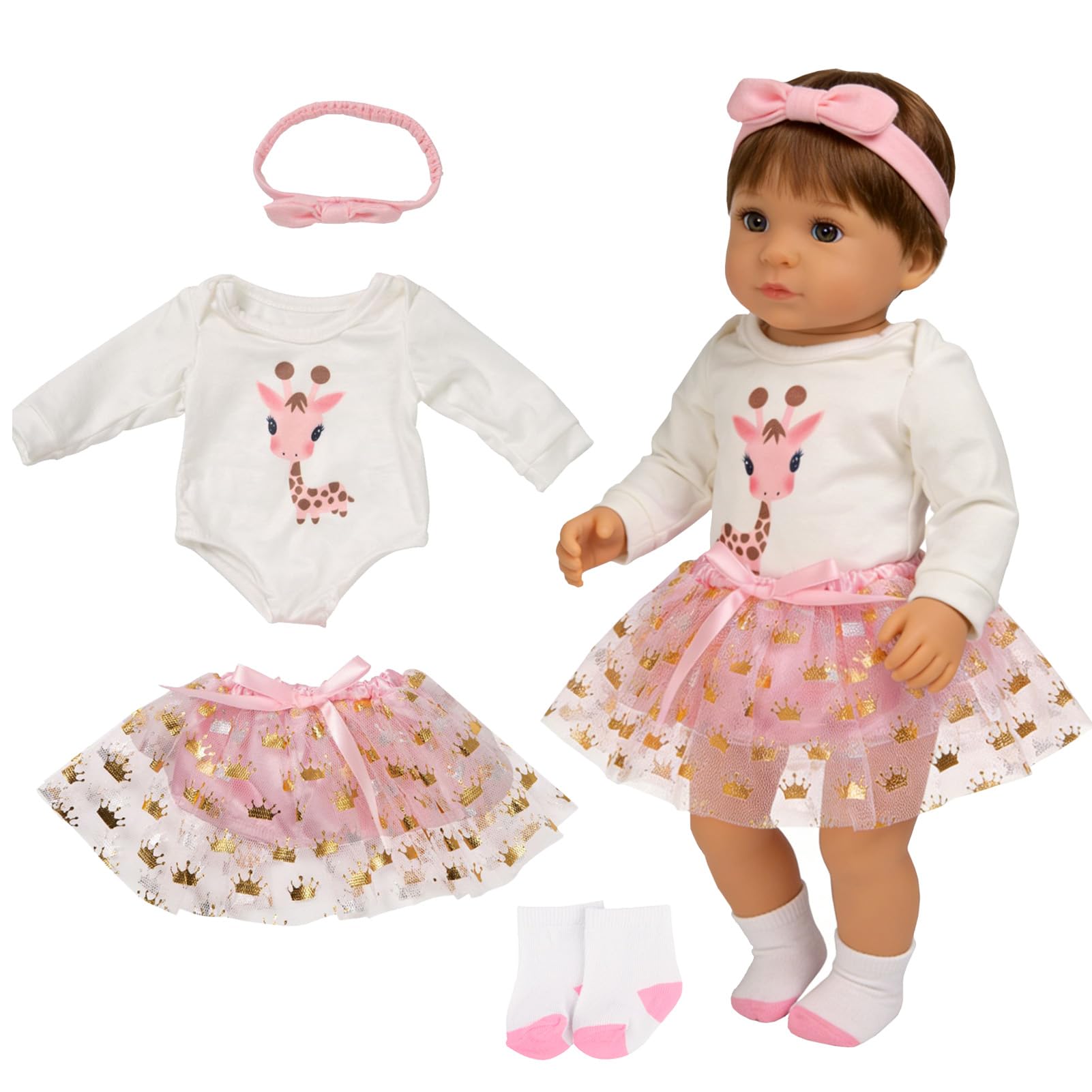 Accessori per bambole - Set di Alimentazione e Cura per Bambole con Biberon e Pannolini per Ragazze, Regalo Giocattoli per Bambini, Vestiti per Bambola Adatta 14-16 Pollici e 18 Pollici Bambola