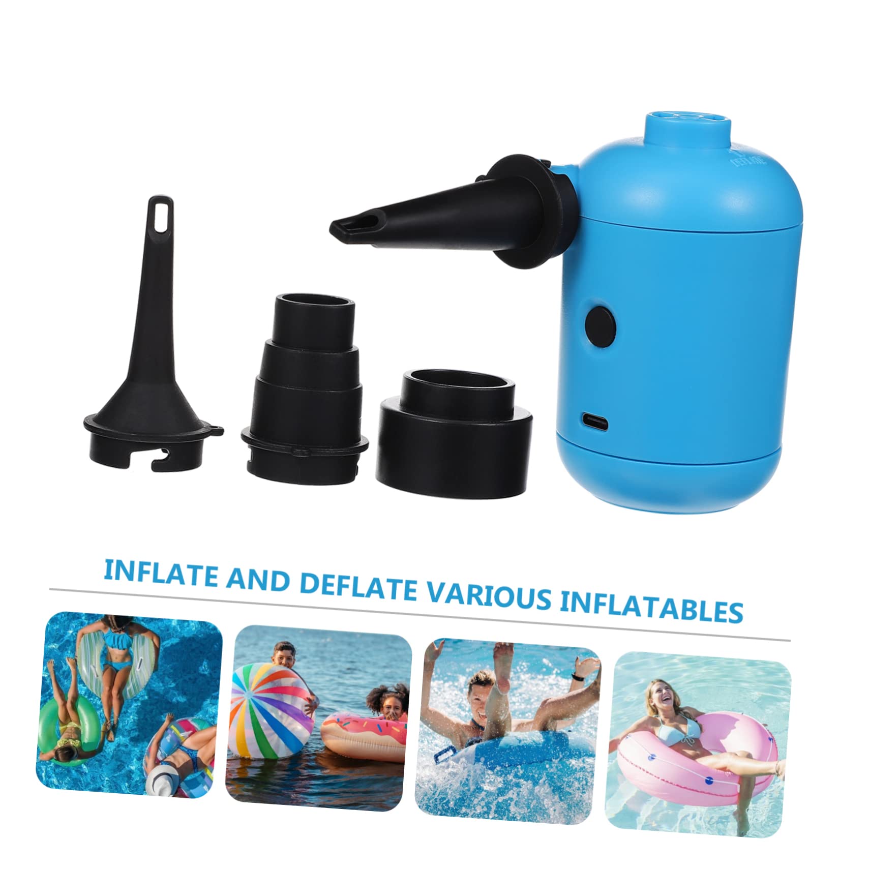 MAGICLULU 2pezzi Pompa Elettrica Usb Per Gonfiabili Gonfiatore Multifunzionale Per Calcio Gonfiabile Per Letti Piscine e Giocattoli Leggera e Compatta Materiale Di Alta Qualità