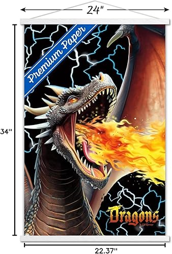Miniatura 7 de Trends International PD Moreno - Póster de pared de Dragon Lightning, 22.37 x 34.00 pulgadas, paquete de impresión premium y colgador blanco