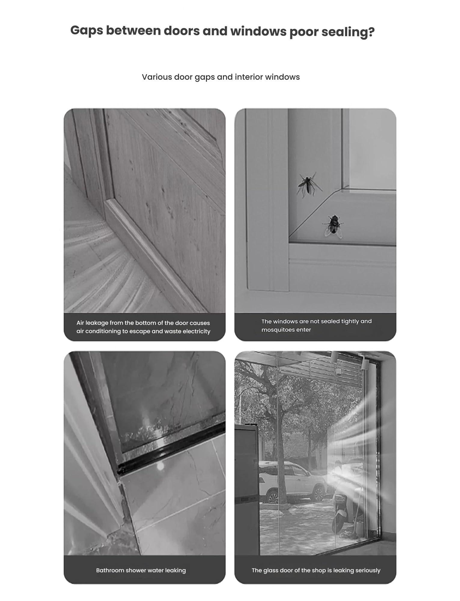 Cinta de sellado de puerta para ventana, bloqueador de ruido autoadhesivo, burlete de clima para ventana corrediza de vidrio, aislamiento de relleno de huecos