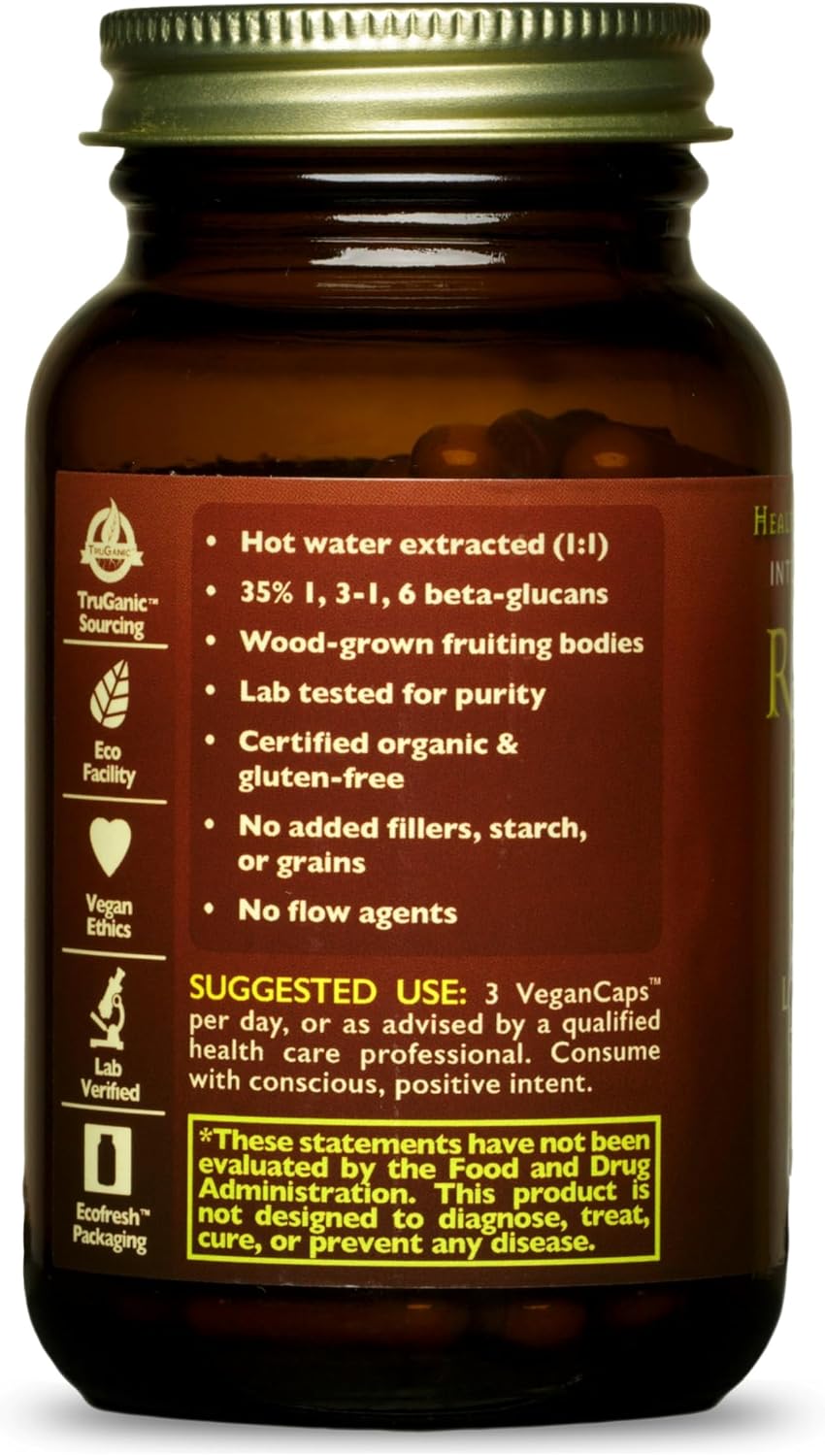 HEALTHFORCE SUPERFOODS Integrity Extracts Reishi – Capsules - 90 Vegan Capsules