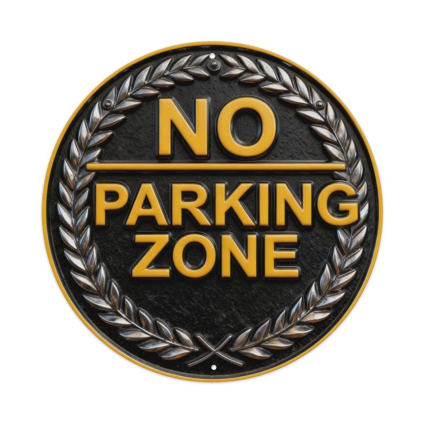 Please Do Not Park In Front Of The Gates Round Metal Tin Sign Vintage Wall Decor, Bar Garage Cafe Kitchen Home Wall Art Poster 8x8inches