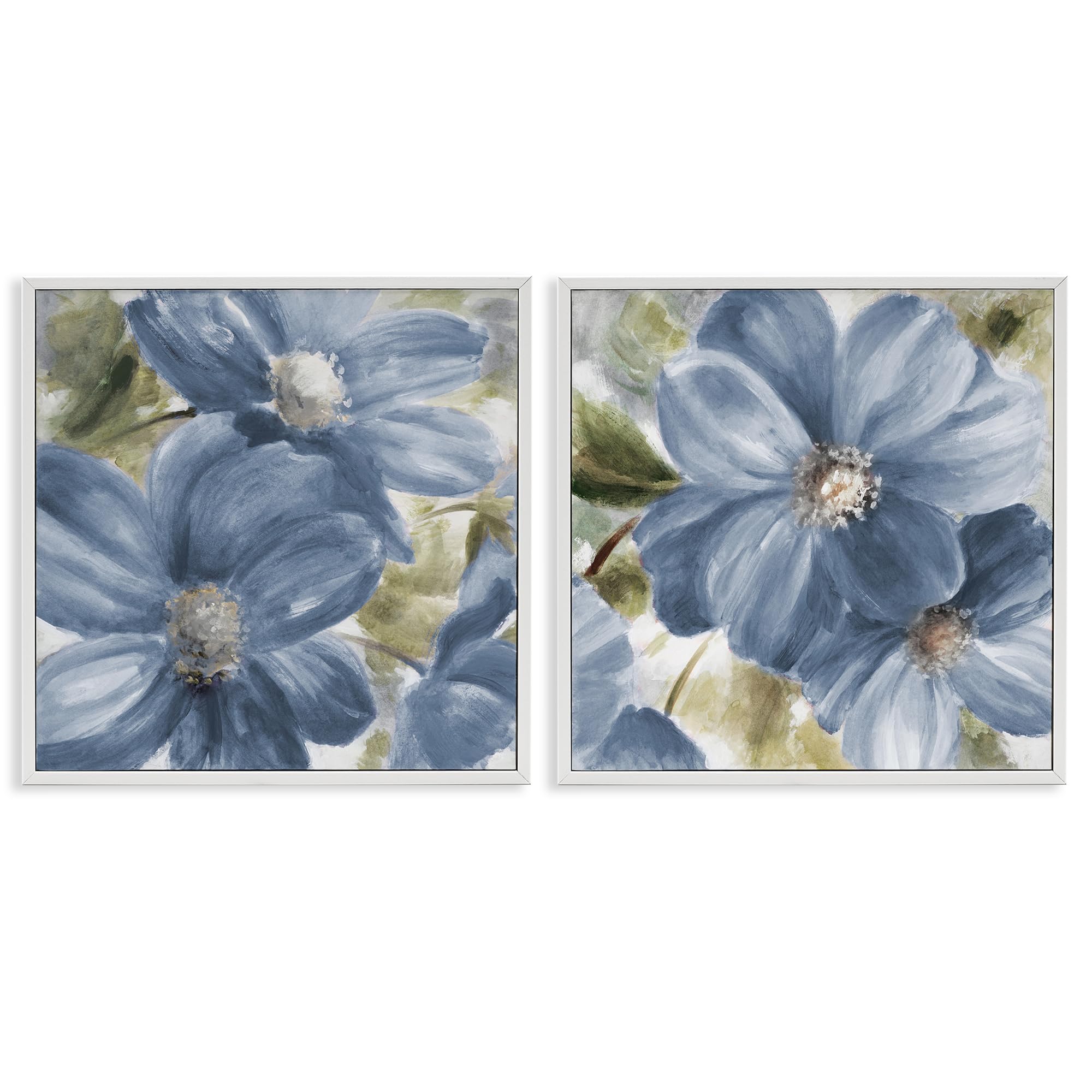 Stupell Industries Floral Walk In Beauty 'Floral Walk In Beauty', 2Pc Framed Giclee Art Set 2, White, 17 X 17, Ready To Hang Picture Décor, Usa Made, By Artist Lanie Loreth
